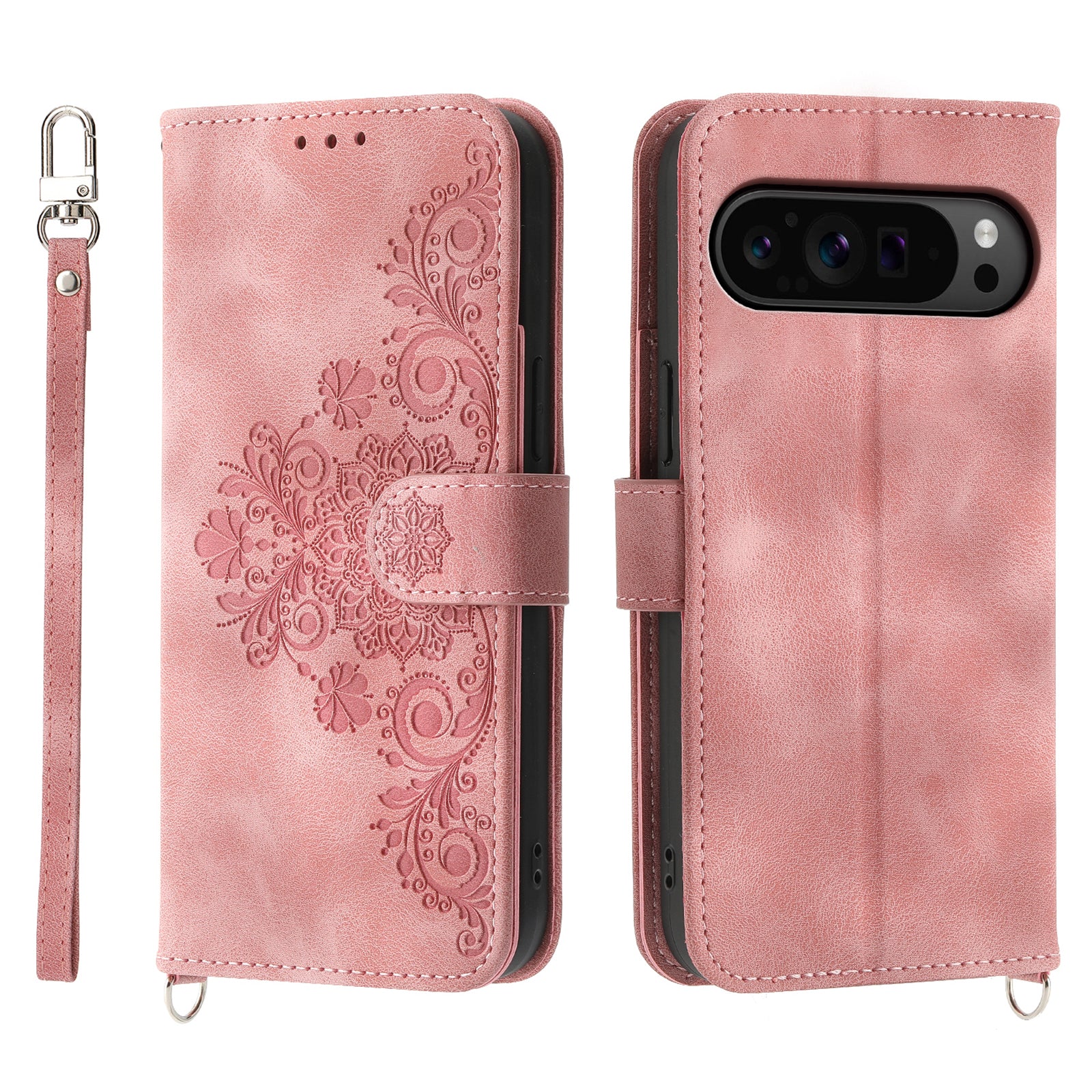For Google Pixel 9 Pro Leather Case Flower Pattern Phone Protector with Multiple Card Slots For Google Pixel 9 Pro Leather Case Flower Pattern Phone Protector with Multiple Card Slots